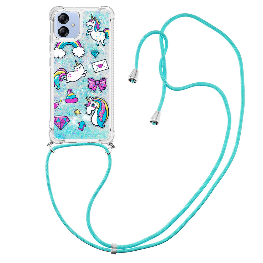 YB Quicksand Series-5 for Samsung Galaxy A04e 4G F04 4G M04 4G Pattern Printing Liquid Quicksand TPU Back Cover Phone Shockproof Case with Lanyard YB Quicksand Series-5 for Samsung Galaxy A04e 4G F04 4G M04 4G Pattern Printing Liquid Quicksand TPU Back Cover Phone Shockproof Case with Lanyard